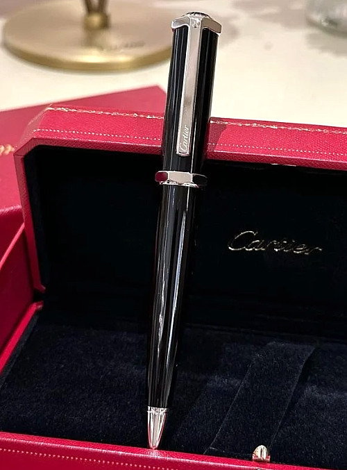 Cartier Metal Black & Silver Ballpoint Pen Luxury Writing Pen NIB Sale 2026