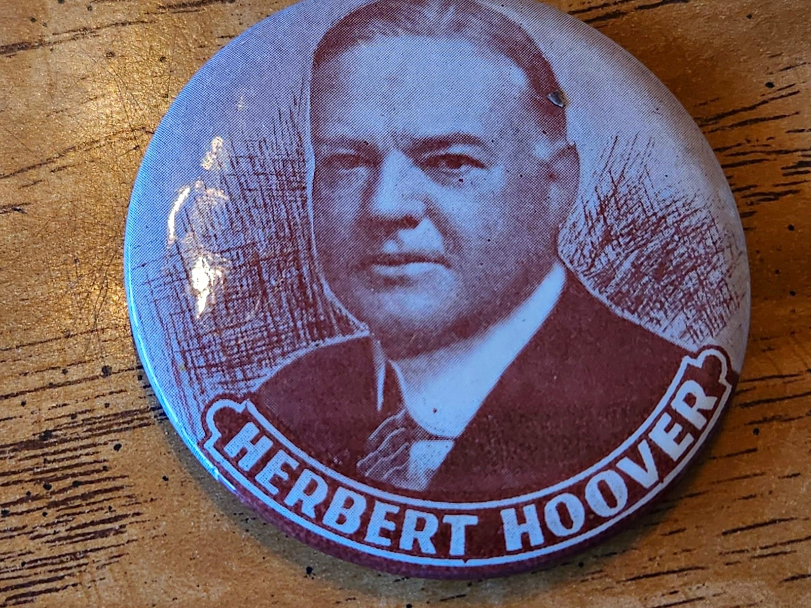 Herbert Hoover Political Campaign Pinback Button - Elections & Politics vtg Herbert Hoover Political Campaign Pinback Button - Elections & Politics vtg