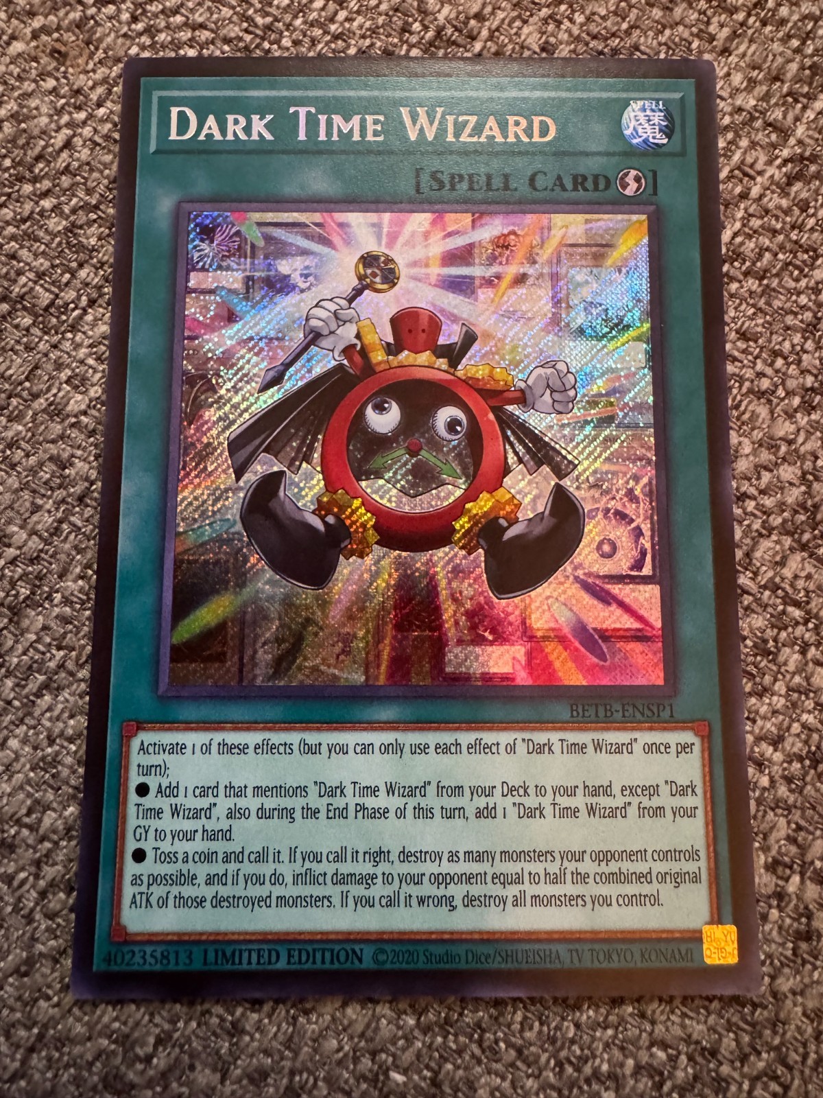 Yu-gi-Oh Dark Time Wizard BETB-ENSP1 Beyond The Brave Sneak Peak Secret Rare NM Yu-gi-Oh Dark Time Wizard BETB-ENSP1 Beyond The Brave Sneak Peak Secret Rare NM
