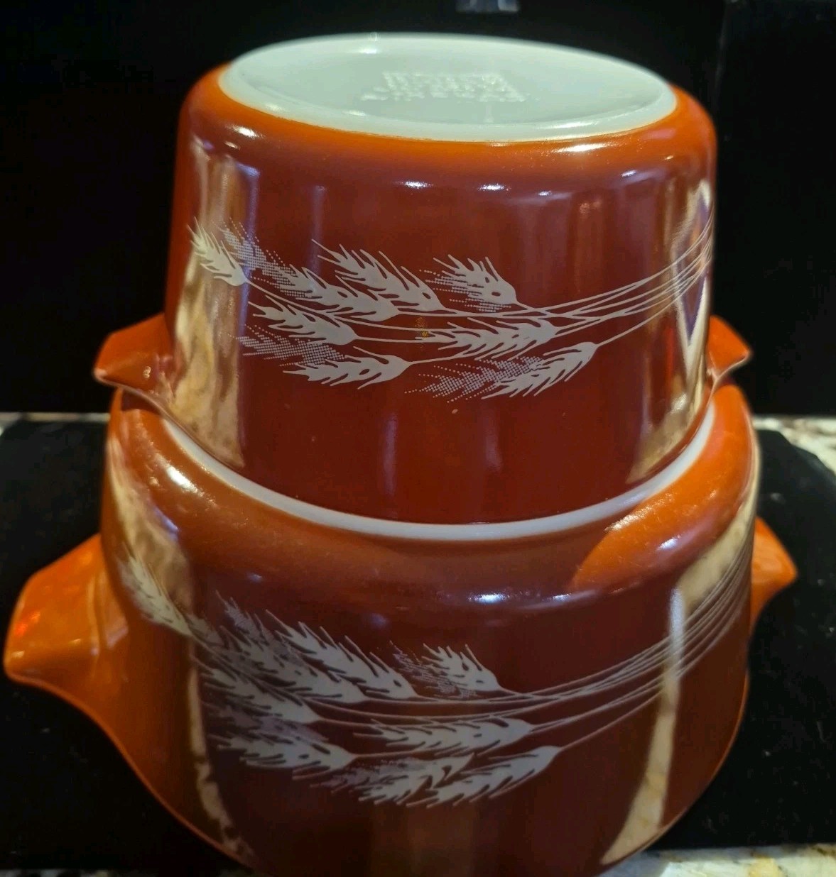 LOT  2 VTG 1979-86 PYREX AUTUMN HARVEST Nesting Bowls 473-B  qt 475-B 