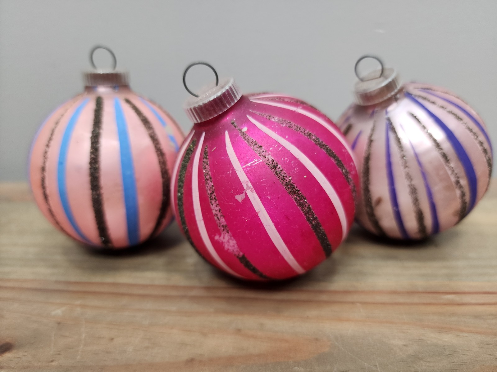 Vintage West Germany Glass Ball Christmas Ornaments Set of 3 Vintage West Germany Glass Ball Christmas Ornaments Set of 3