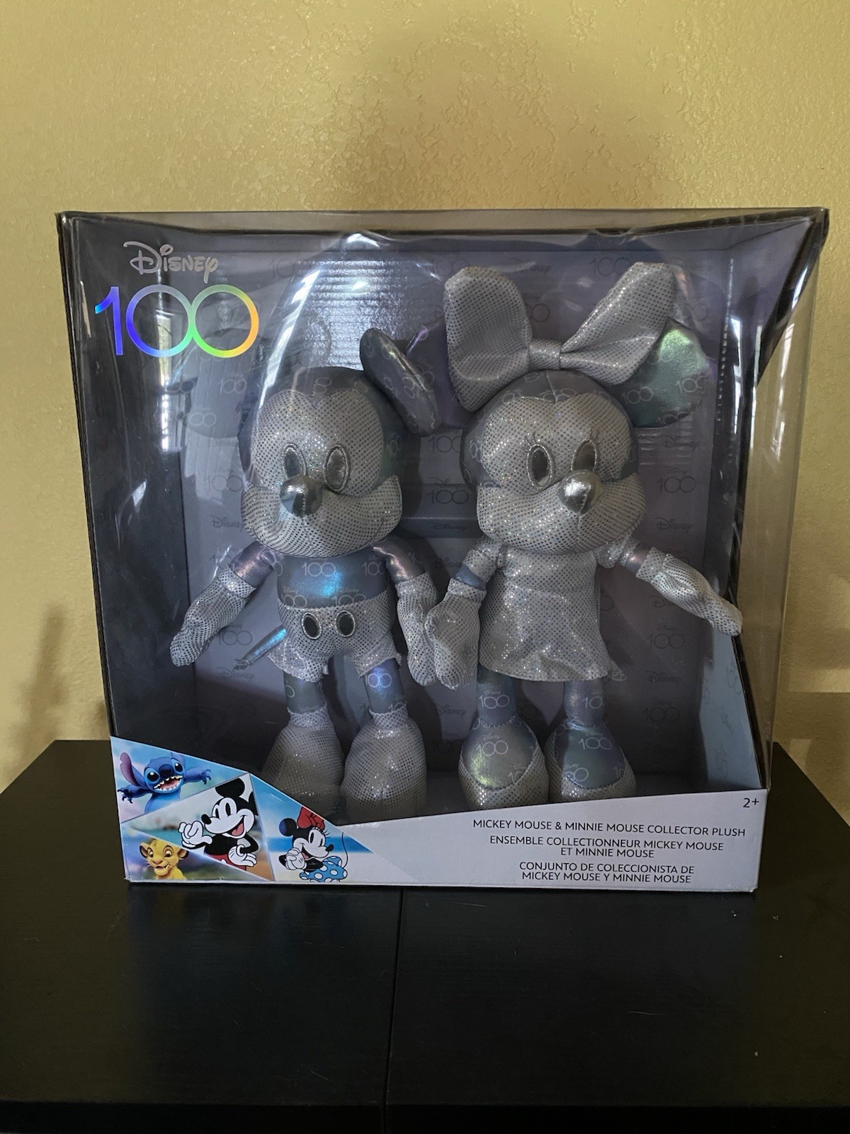 Disney 100 Mickey & Minnie Mouse 12” Silver Collector Plush Set NIB 2023