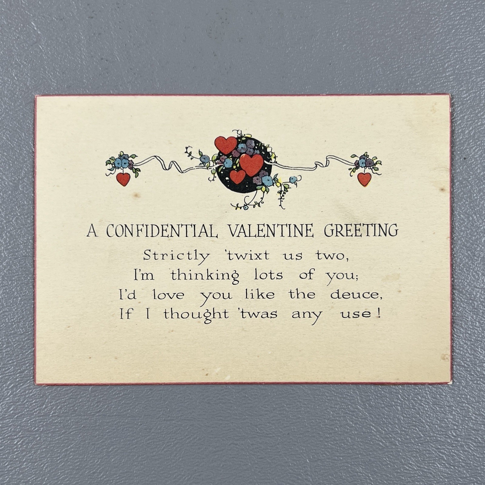 Vintage Valentine Greeting Card Hearts Flowers Poem Rust Craft Boston Vintage Valentine Greeting Card Hearts Flowers Poem Rust Craft Boston