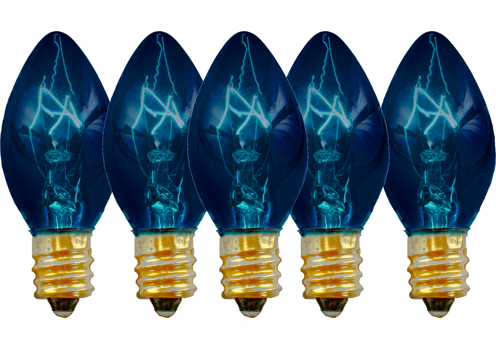 C-7 BLUE CLEAR STEADY CHRISTMAS LIGHT BULBS - BRAND NEW 1 BOX OF 25 C7 E12 C-7 BLUE CLEAR STEADY CHRISTMAS LIGHT BULBS - BRAND NEW 1 BOX OF 25 C7 E12