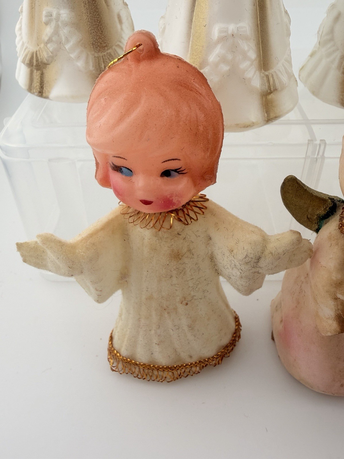 Vintage MCM Christmas Angel Ornaments and light Covers Kitsch Plastic Lot Vintage MCM Christmas Angel Ornaments and light Covers Kitsch Plastic Lot