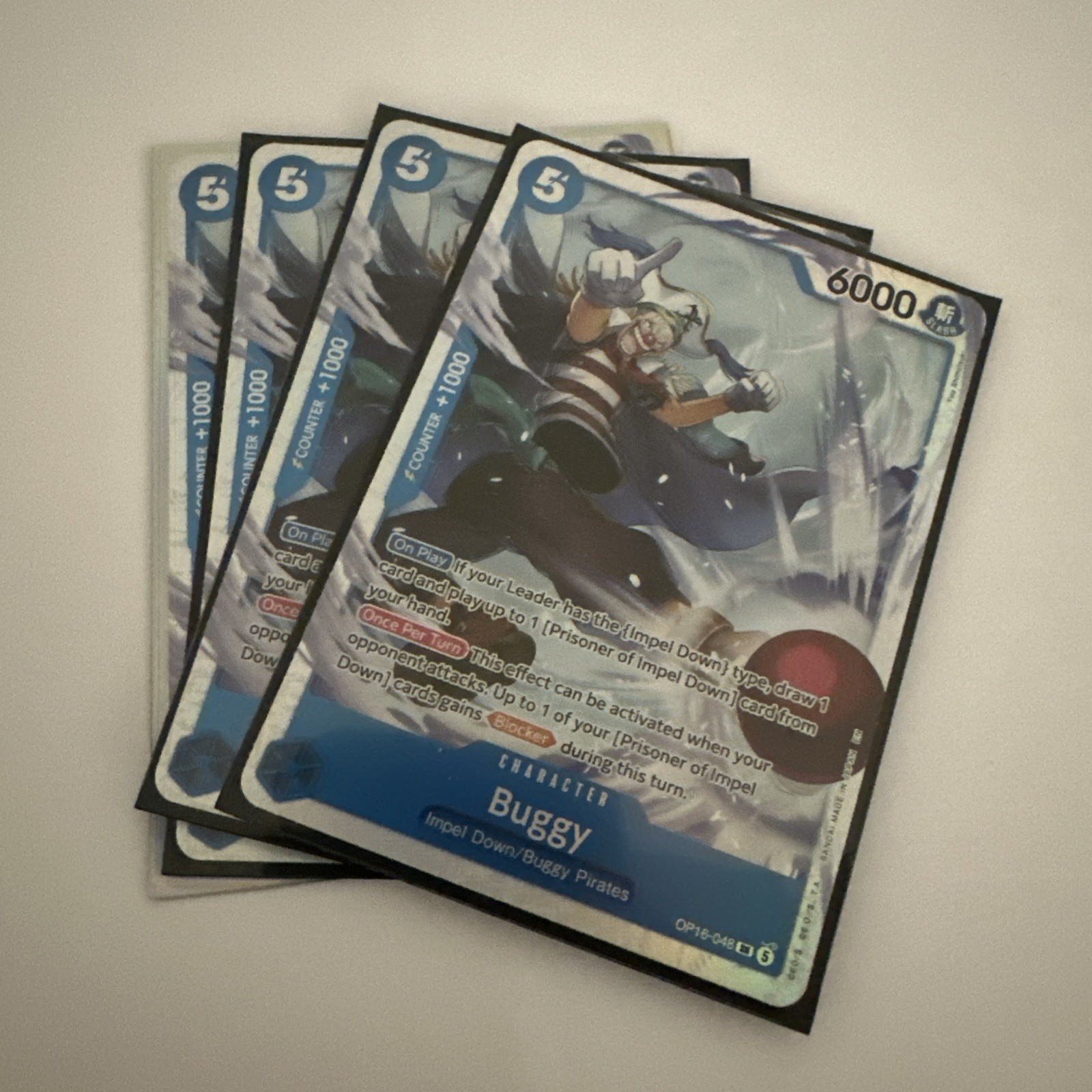 Buggy SR (048) OP16-048 The Time of Battle Foil x4 cards playset 