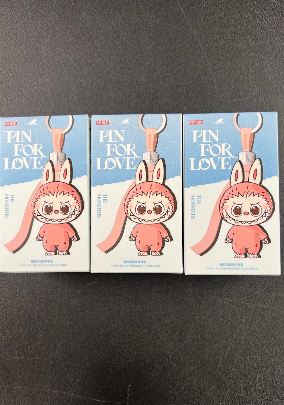 POP MART The Monsters Pin for Love Figure Blind Box Pendant  Set of 3 SEALED BOX