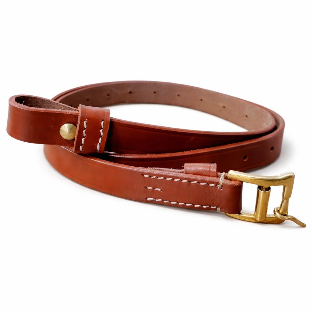 Warcraft Exports Vintage Leather Rifle Sling: WWII Italian Carcano Brown 