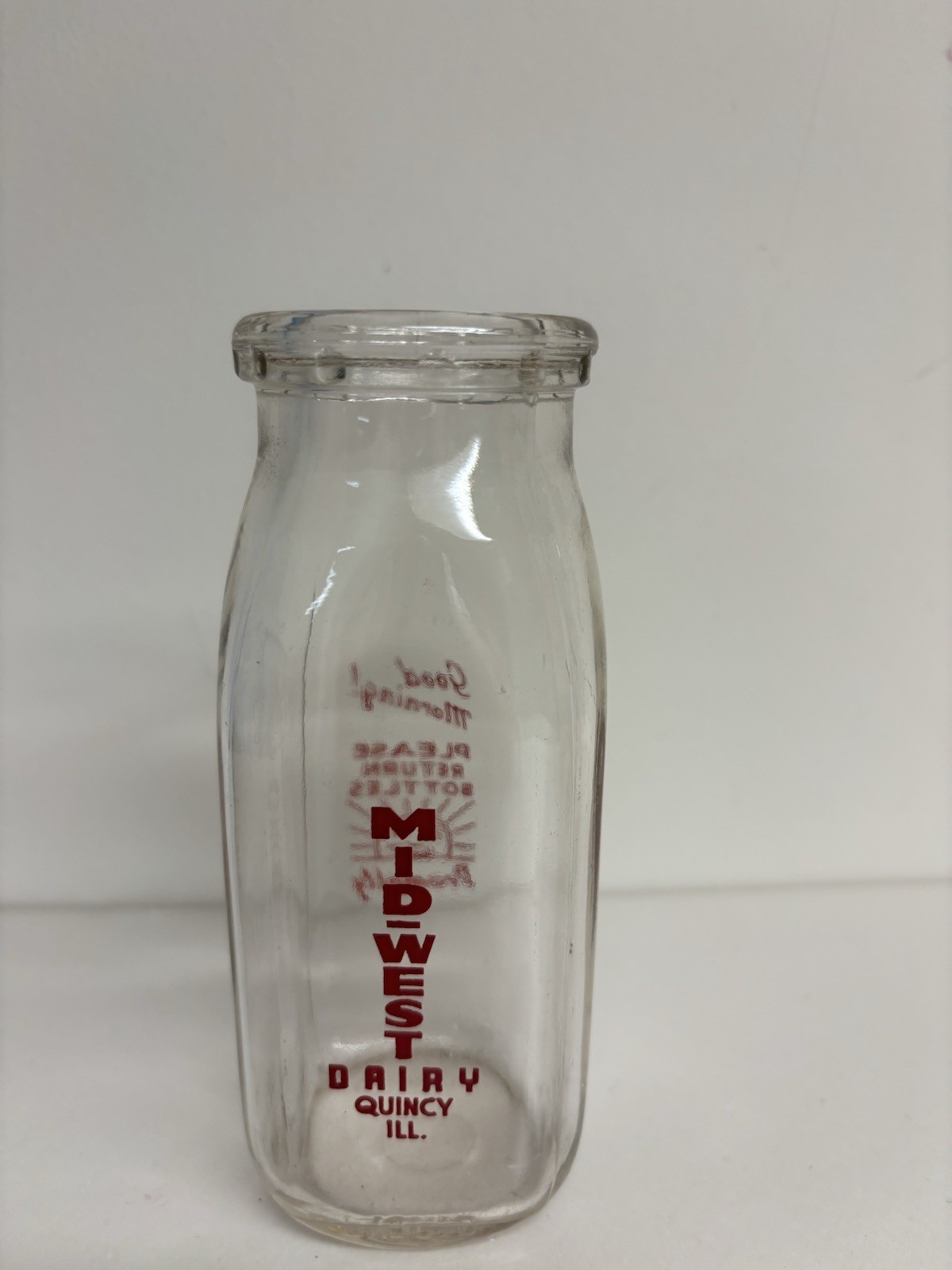 Vintage Dairy Half Pint Milk Glass Bottle