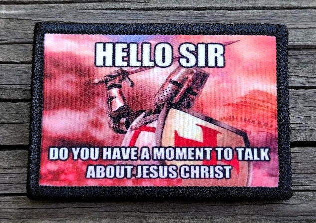 Crusader Morale Patch Hook & Loop Funny Religious Army Christian Jesus 2A