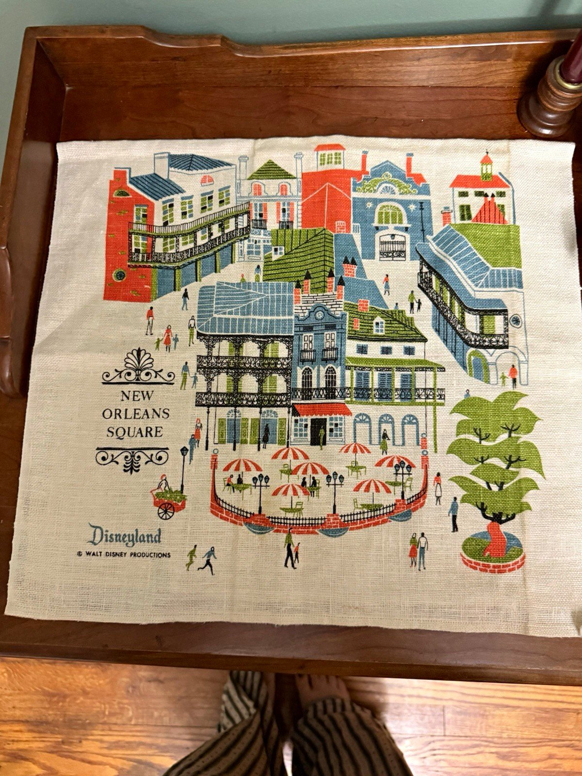 VTG 1960s Disneyland New Orleans Square Disney Souvenir Cloth Linen VTG 1960s Disneyland New Orleans Square Disney Souvenir Cloth Linen