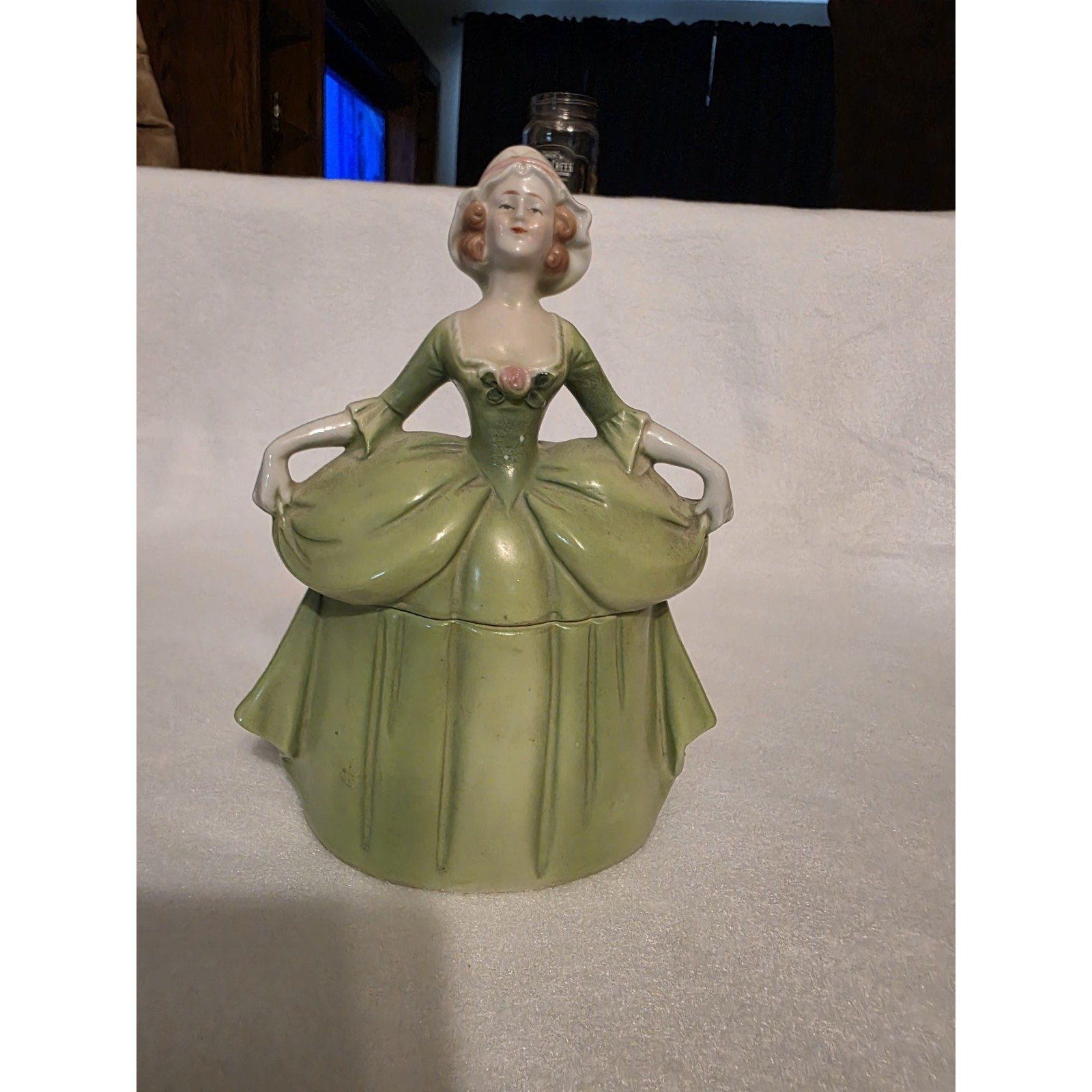 Vintage 1920's ERPHILA Germany Madame Pompadour Dresser Doll Trinket Box