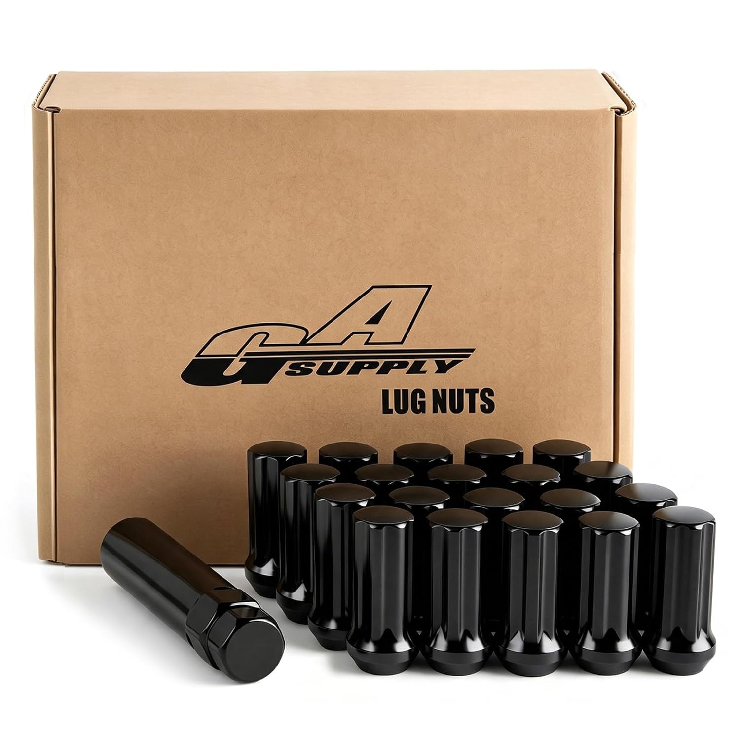 GAsupply 1/2 20 Lug Nuts Black Spline, 2\ GAsupply 1/2 20 Lug Nuts Black Spline, 2\