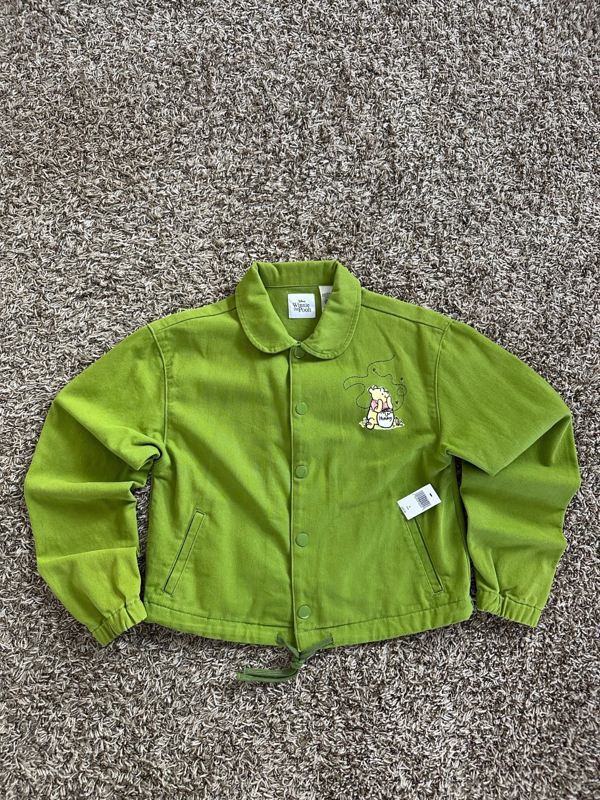 Disney Winnie the Pooh green coach Jacket Size Small NWT