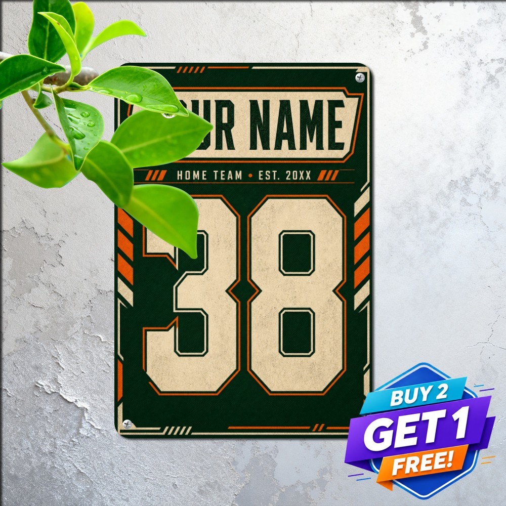 Football Legend Running Back Sign Classic Sports Fan Room Metal Tin Plaque