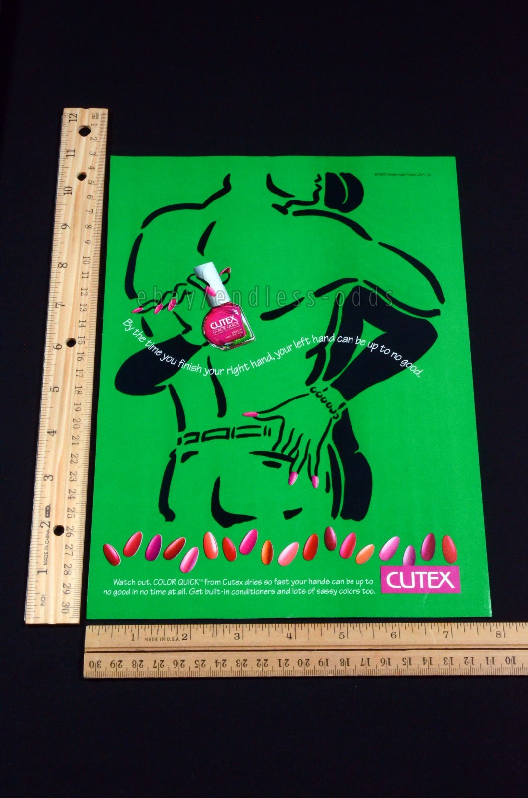 1993 Cutex Nails Nail Polish 1990s 90s Magazine Page Print Ad Poster Vintage