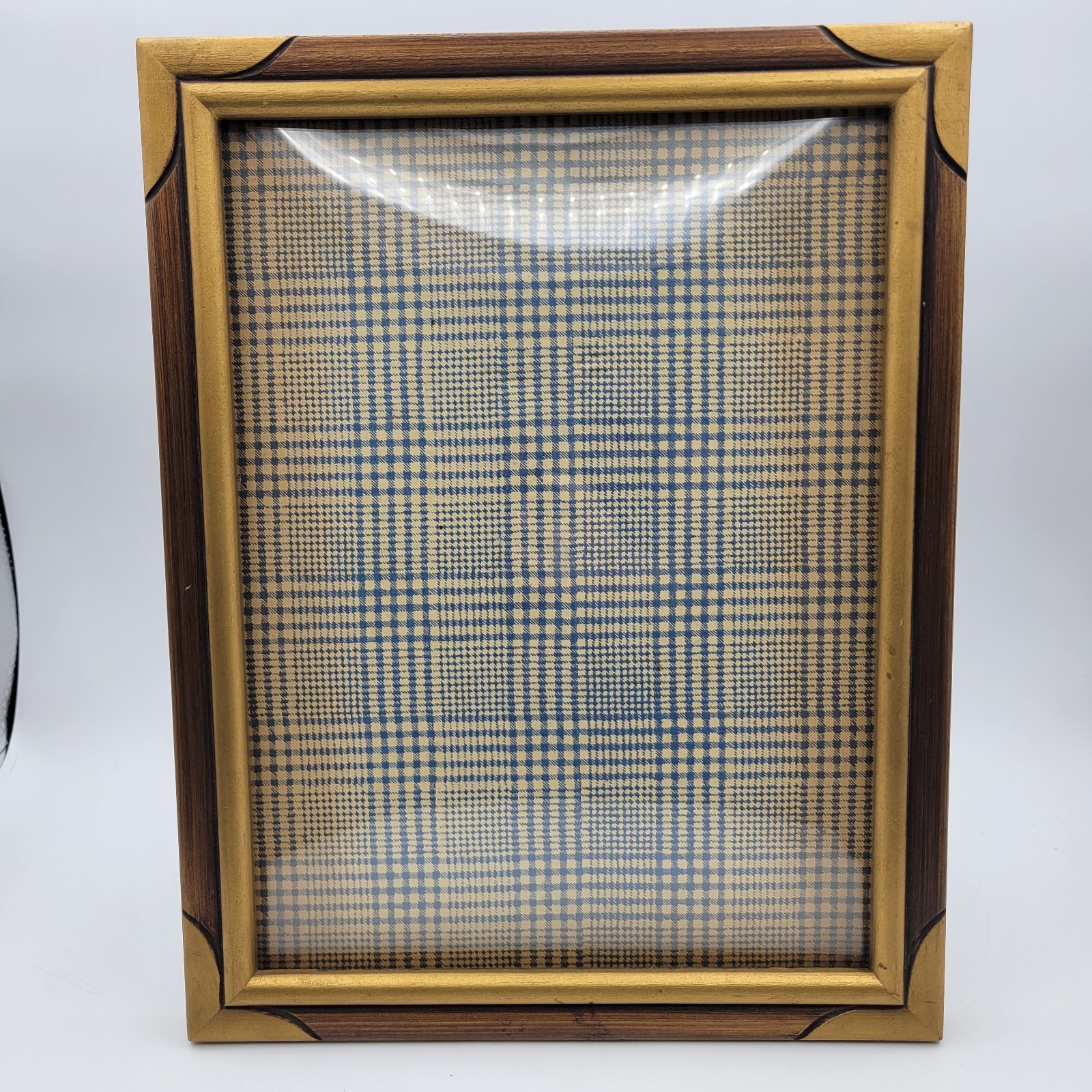 Antique Hand carved Wood Portrait Frame with Convex Glass