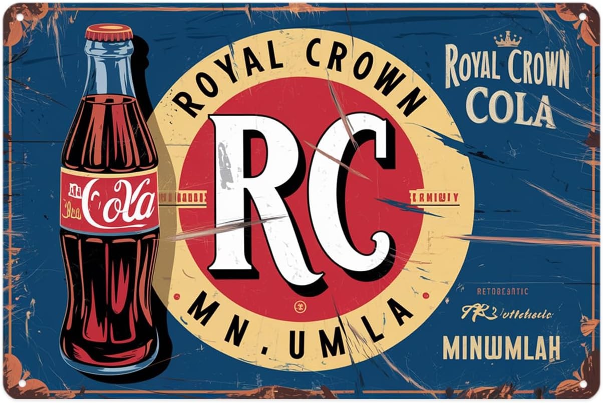 Vintage Royal Crown Cola Tin Metal Signs 8x12 Sign Retro Soda Pop Drink  Sign Su