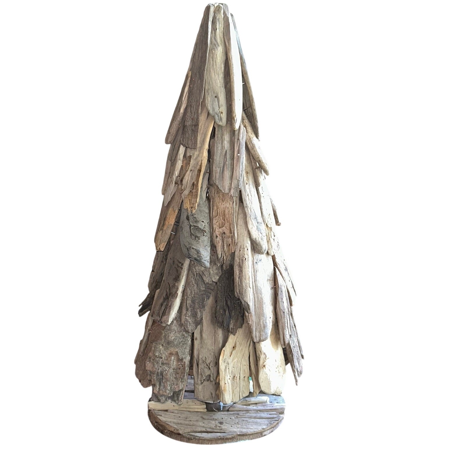 New Danny Sei handmade driftwood Christmas Pine tree table decoration
