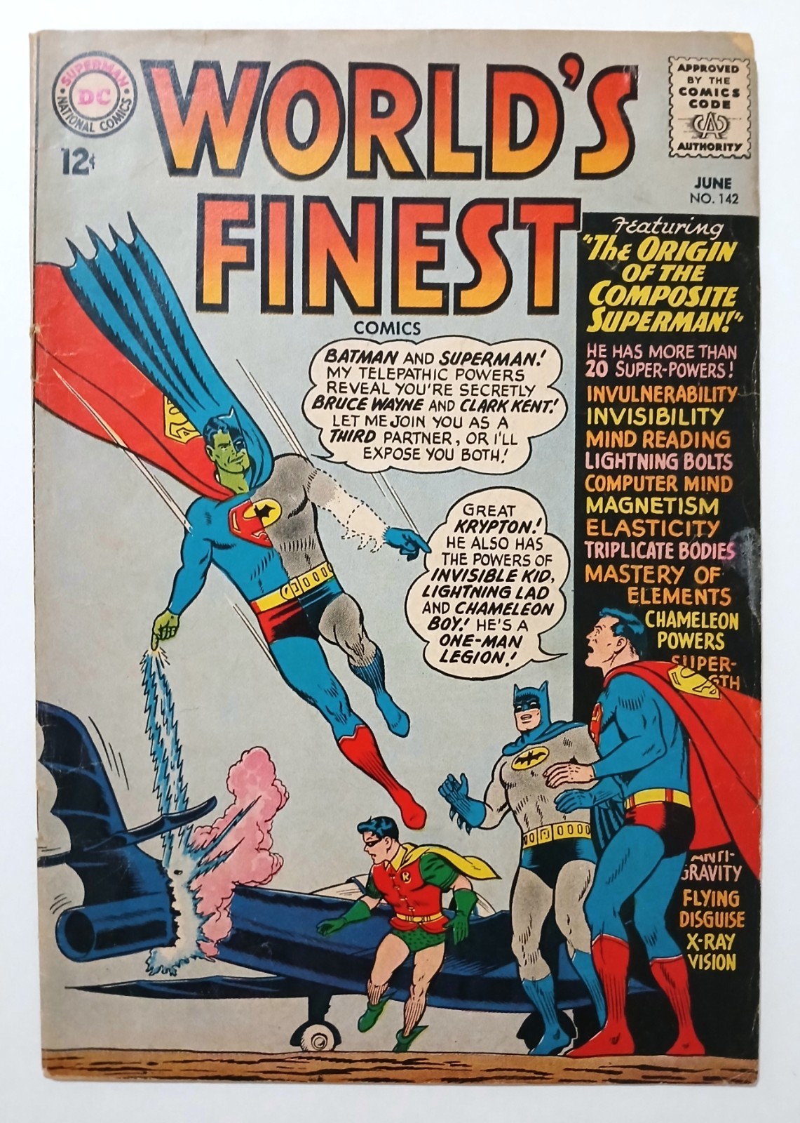 World's Finest #142 (1964) VG 1st Composite Superman Batman DC Comics Silver Age World's Finest #142 (1964) VG 1st Composite Superman Batman DC Comics Silver Age