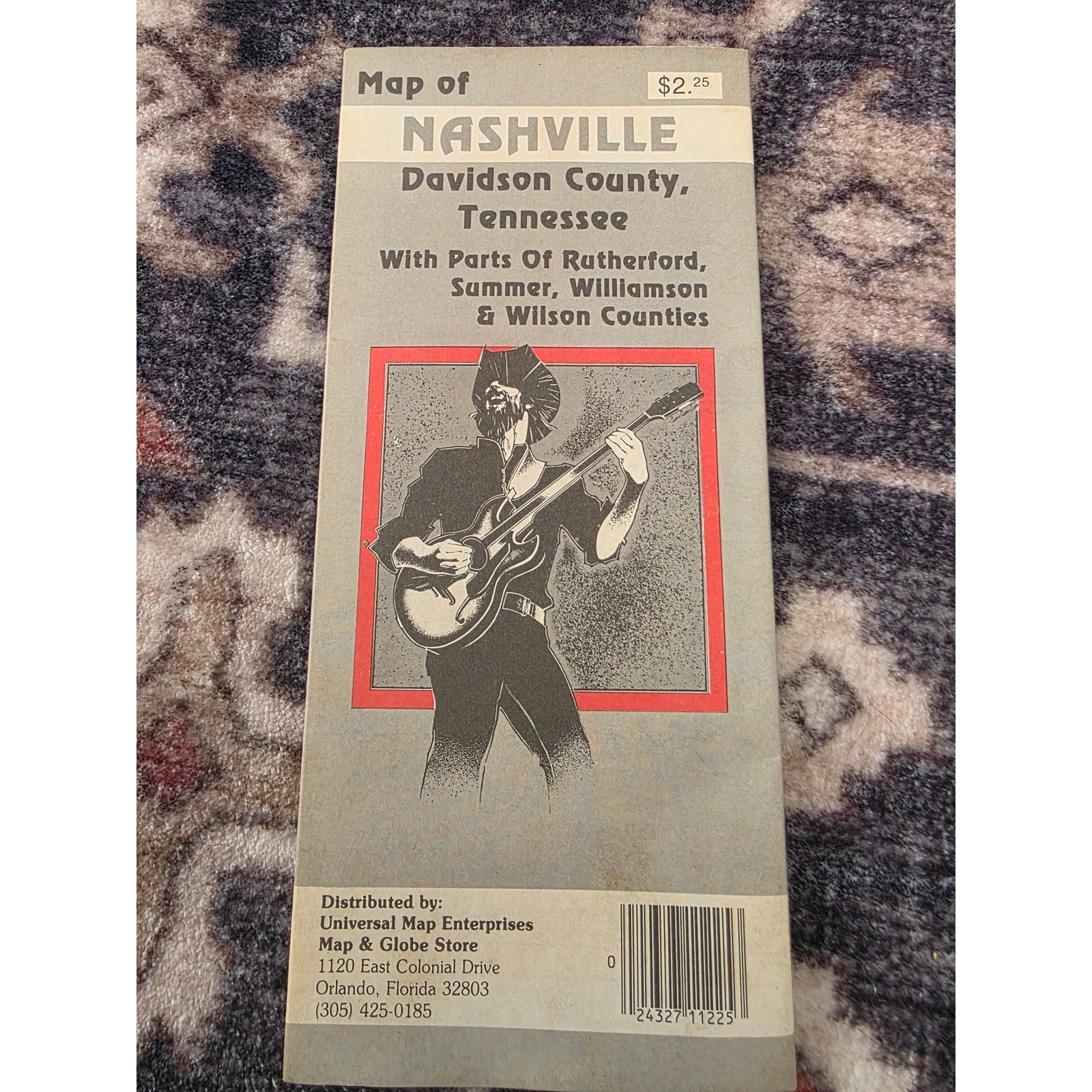 Vintage 1985 Nashville TN Street Map Davidson County Universal Map Tennessee