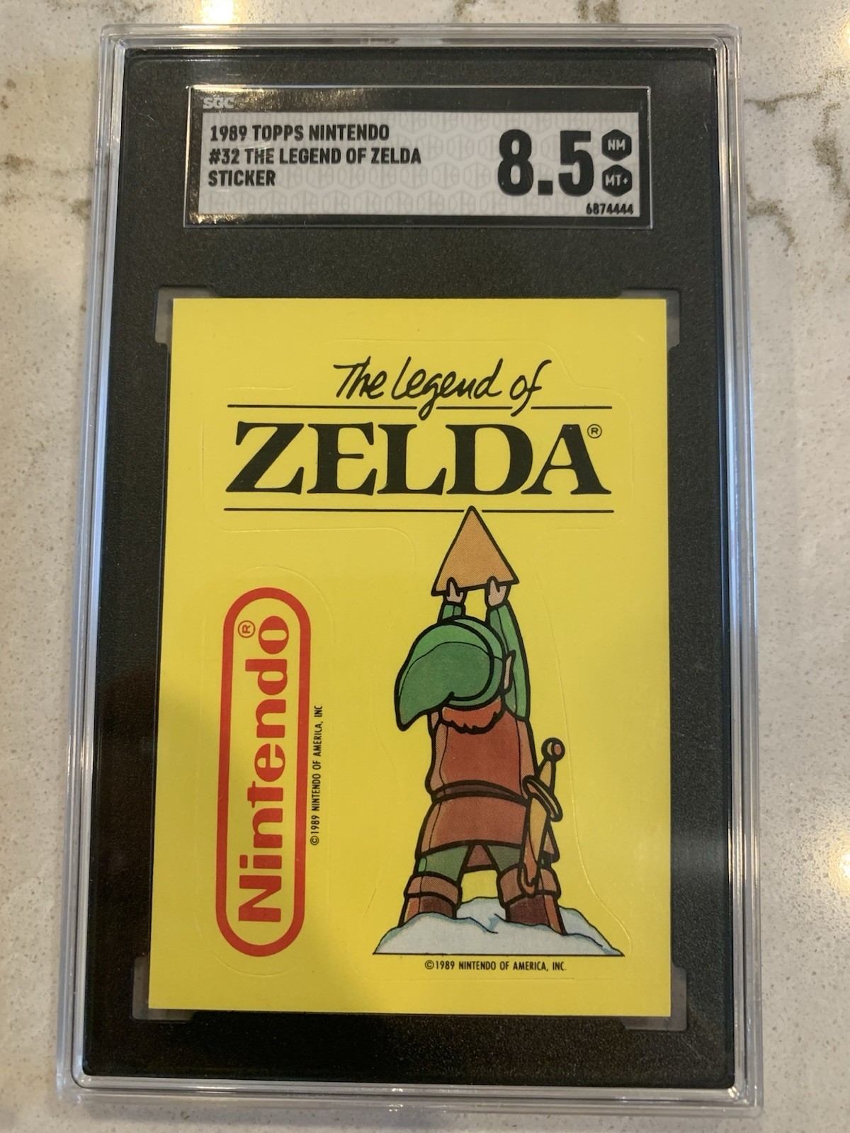 1989 Topps Nintendo #32 The Legend Of Zelda Sticker SGC 8.5