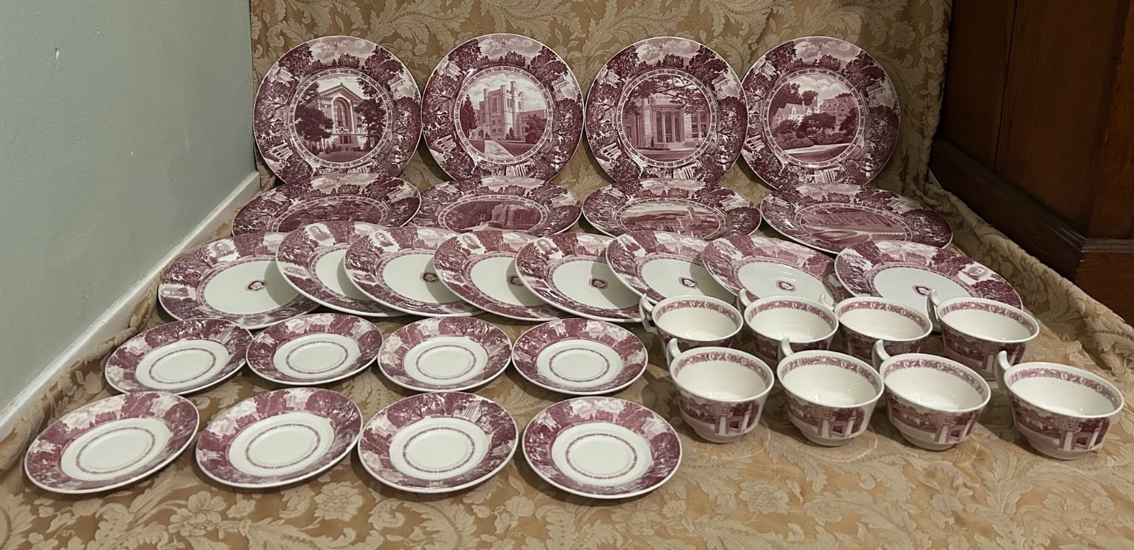 Vintage 32 Piece University of California Diamond Jubilee Dinner & Tea Set