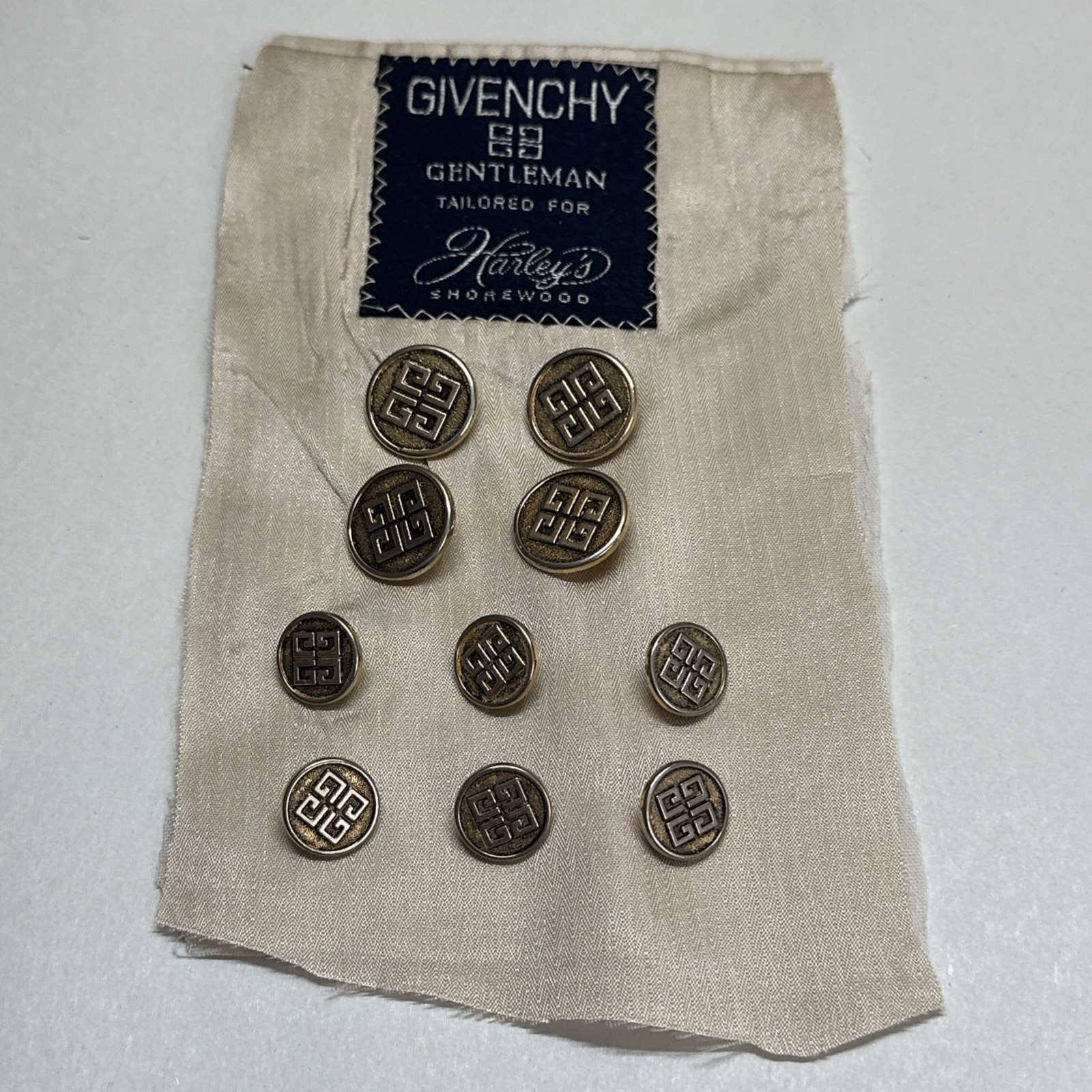 Vintage Givenchy  Logo Gold Style Metal Replacement Blazer Buttons Set Of 10