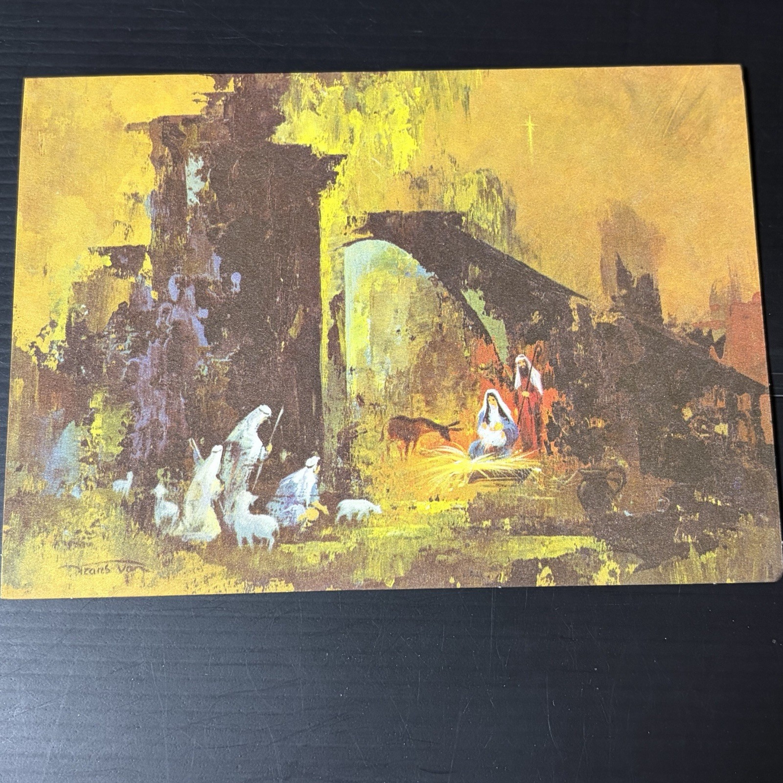 Vintage Frans Van Lamsweerde MCM Nativity Christmas Card California Artists 691 Vintage Frans Van Lamsweerde MCM Nativity Christmas Card California Artists 691