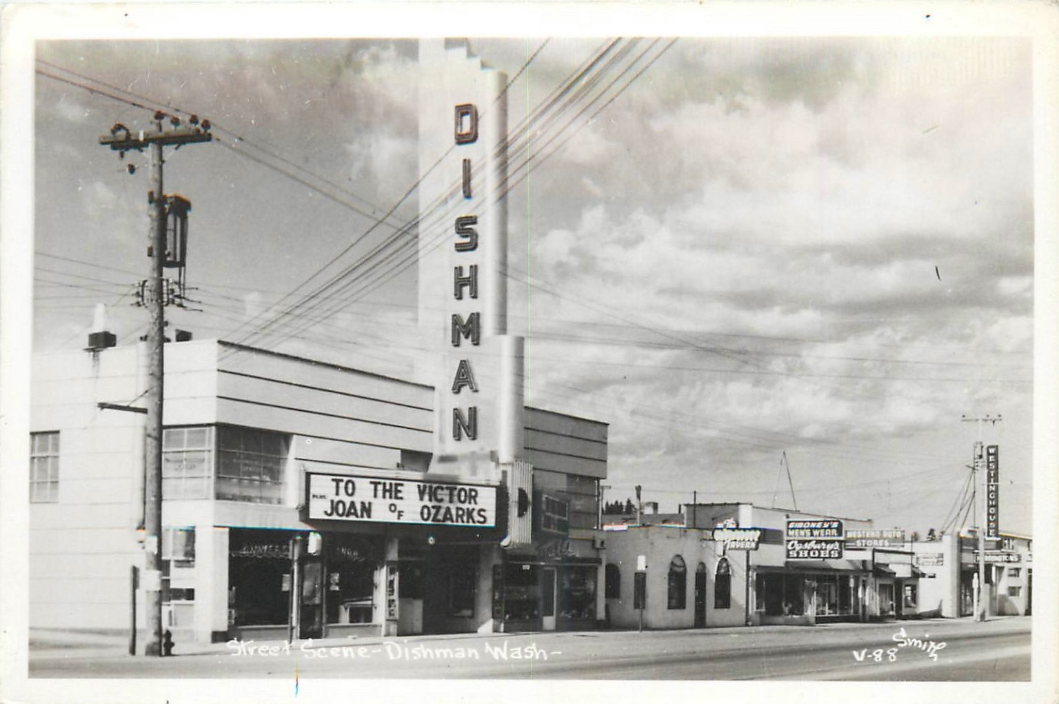 Vintage RPPC Dishman WA Theater Street Scene Joan of Ozarks 1940s Postcard Vintage RPPC Dishman WA Theater Street Scene Joan of Ozarks 1940s Postcard