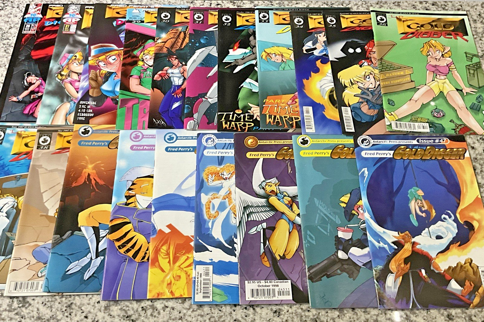 Fred Perry's Gold Digger Lot of 20 issues 26-40 43-47 Antarctic Comics 1995 NM