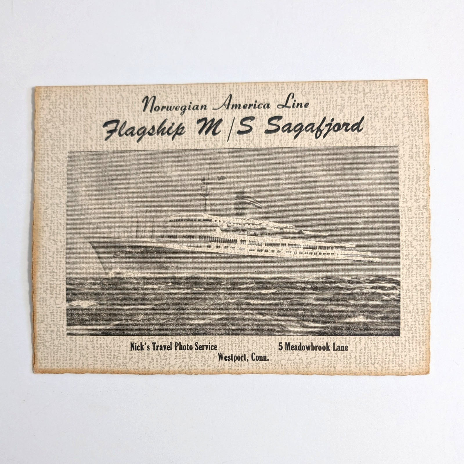 Vintage NORWEGIAN AMERICA LINE FLAGSHIP M/S SAGAFJORD Photo Folder