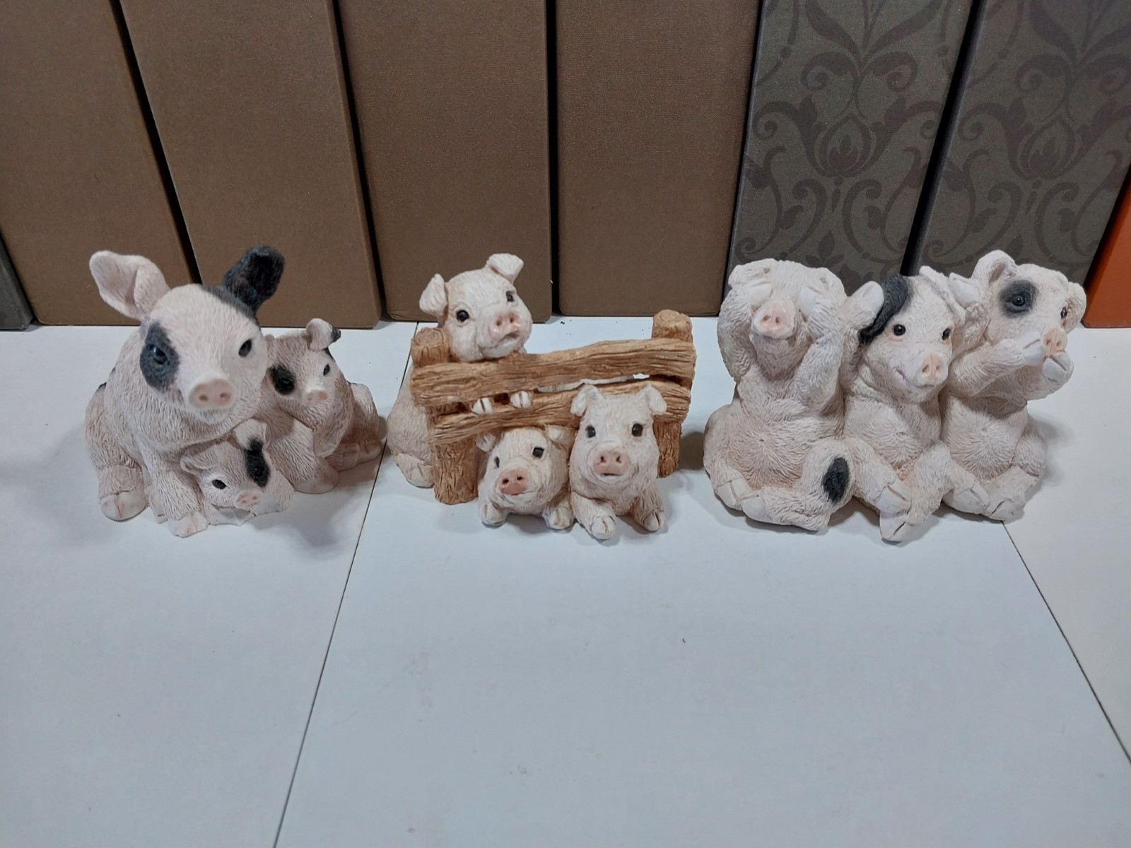 Lot Of 3 Stone Critter Piggy Figurines-Close Out Pricing