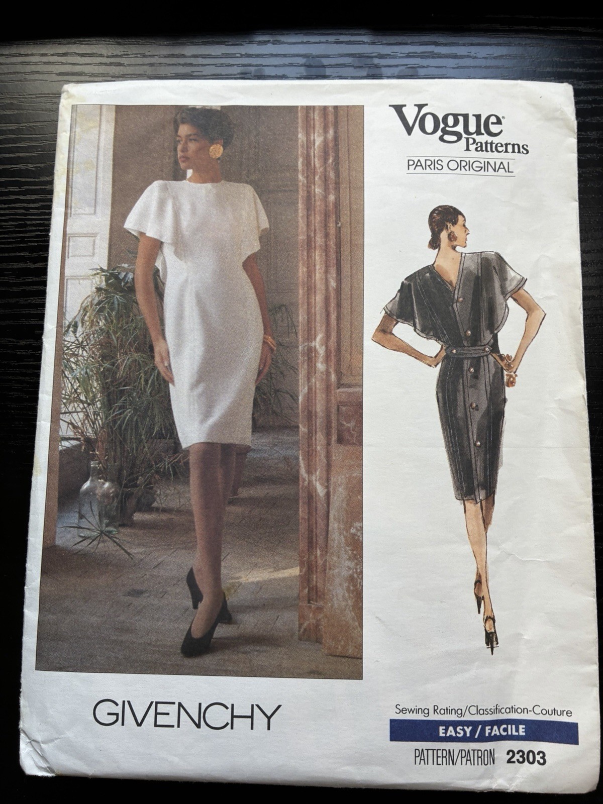 Vogue Patterns Givenchy V2303 Misses Dress Size 12-16 Vogue Patterns Givenchy V2303 Misses Dress Size 12-16