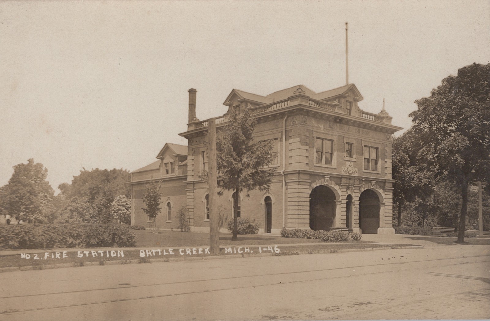 RPPC No. 2 Fire Station Battle Creek Michigan Real Photo Postcard Firehouse c191 RPPC No. 2 Fire Station Battle Creek Michigan Real Photo Postcard Firehouse c191