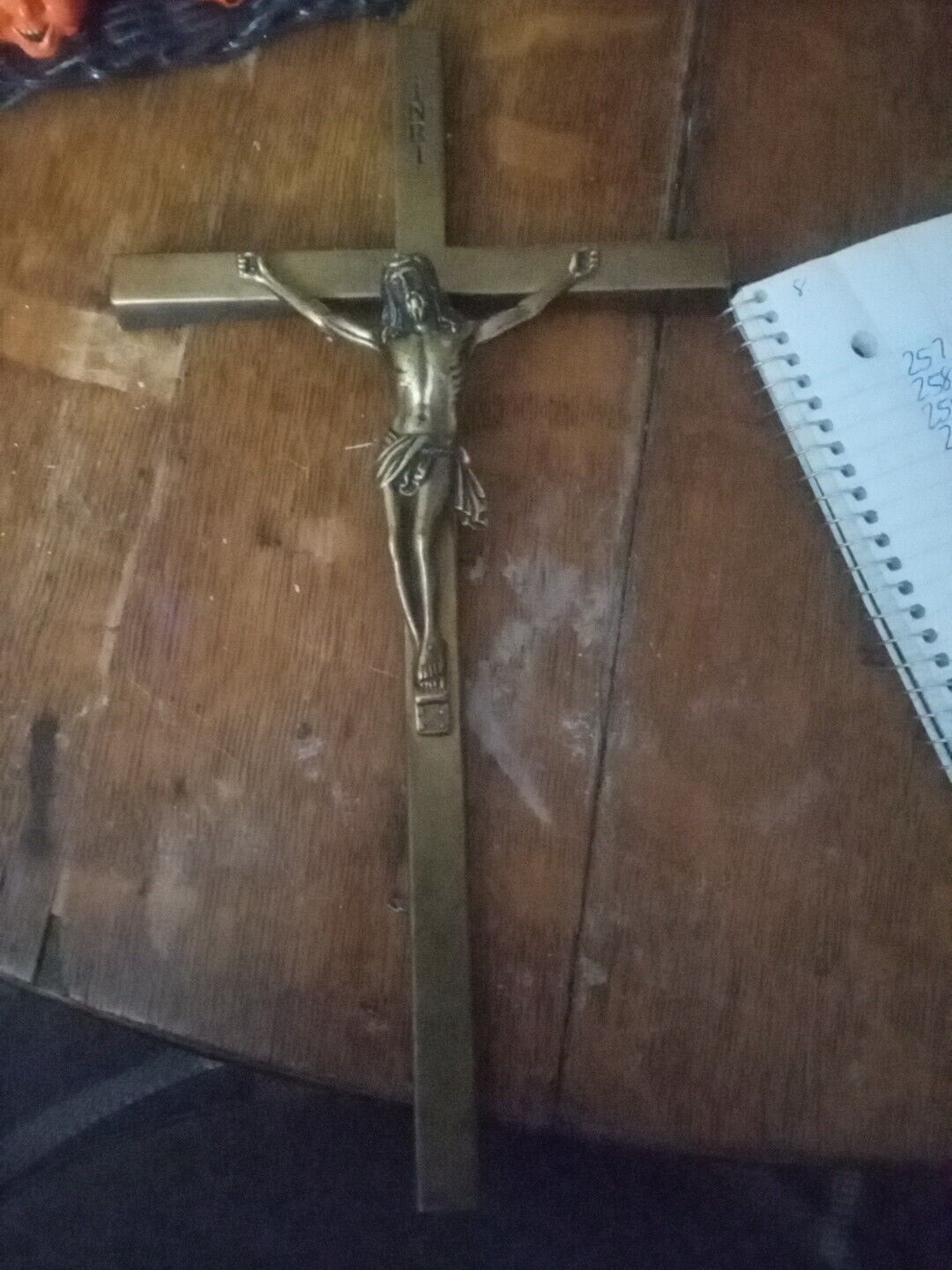 Bronze Jesus On Brass Crucifix - \
