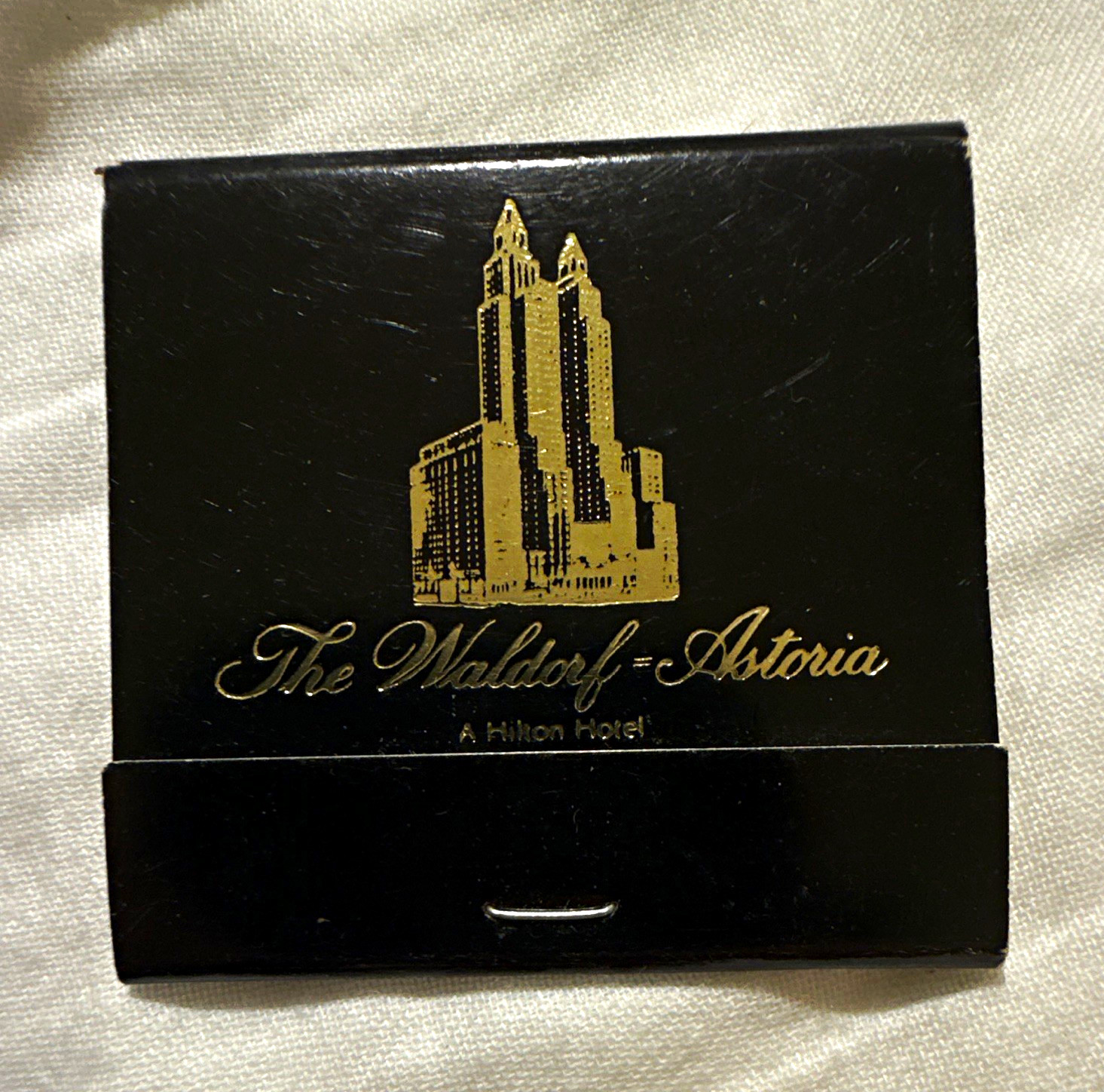 The Waldorf-Astoria Hilton Hotel Matchbook Black Gold Los Angeles