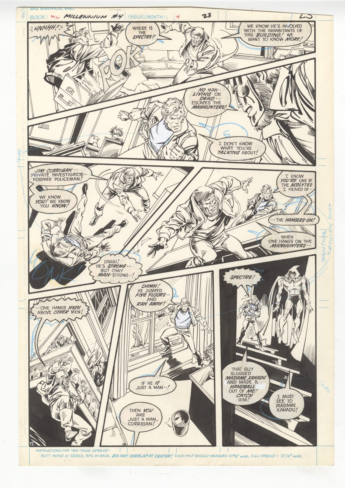 Millennium #4 Pg 17 Original Comic Art by Joe Staton - Spectre