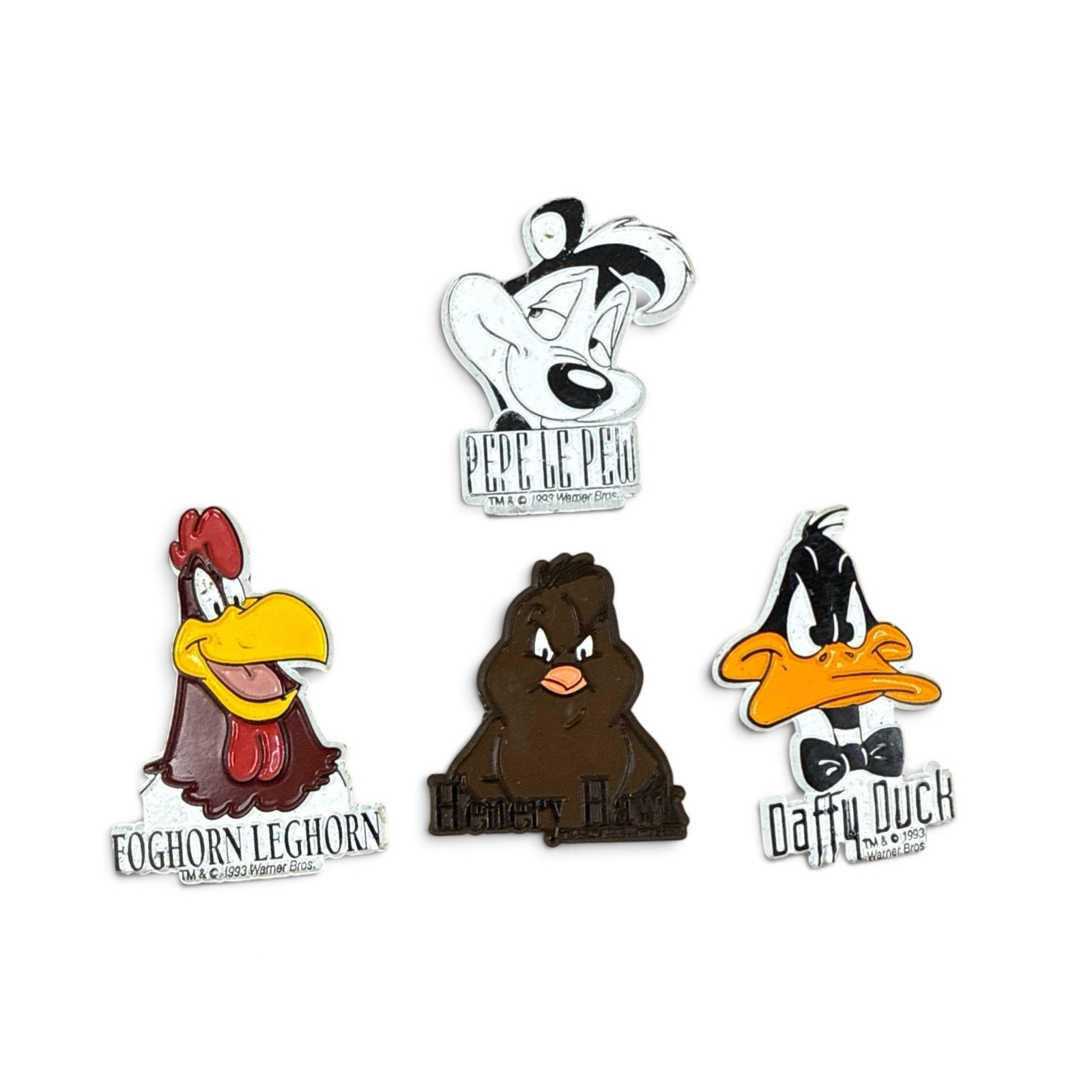 VTG 1993 Warner Bros WB Rubber Fridge Magnets Henery Hawk Foghorn Pepe Lot of 4 VTG 1993 Warner Bros WB Rubber Fridge Magnets Henery Hawk Foghorn Pepe Lot of 4