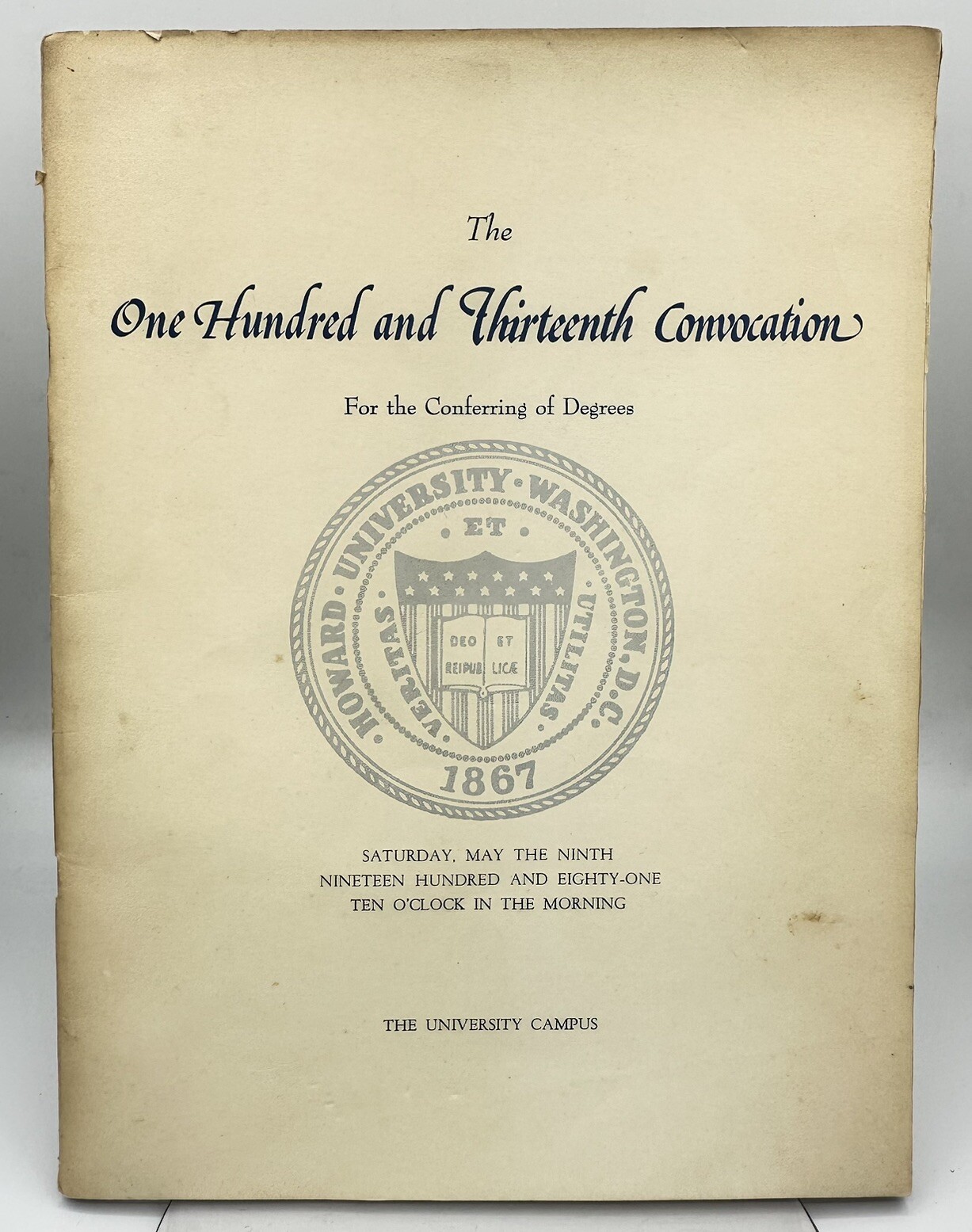 Howard University 1981 Commencement Graduation Program w/ Boycott Bush Flyer