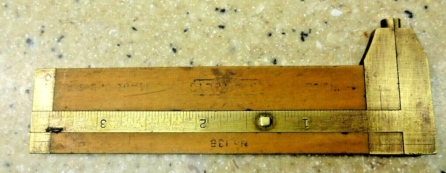 Vintage- Stanley 136 Boxwood and Brass Caliper