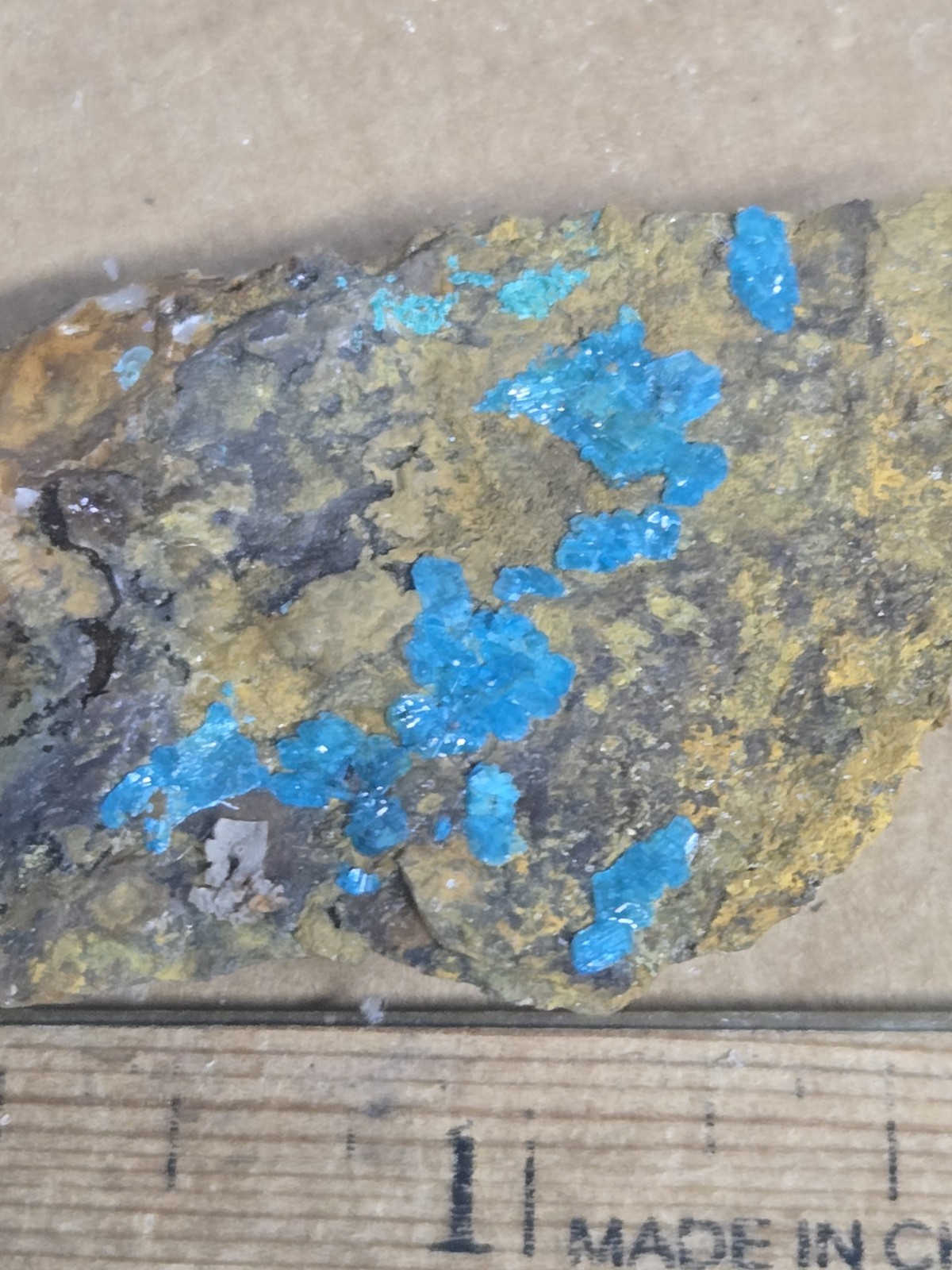 Beautiful blue Caledonite Linarite specimen