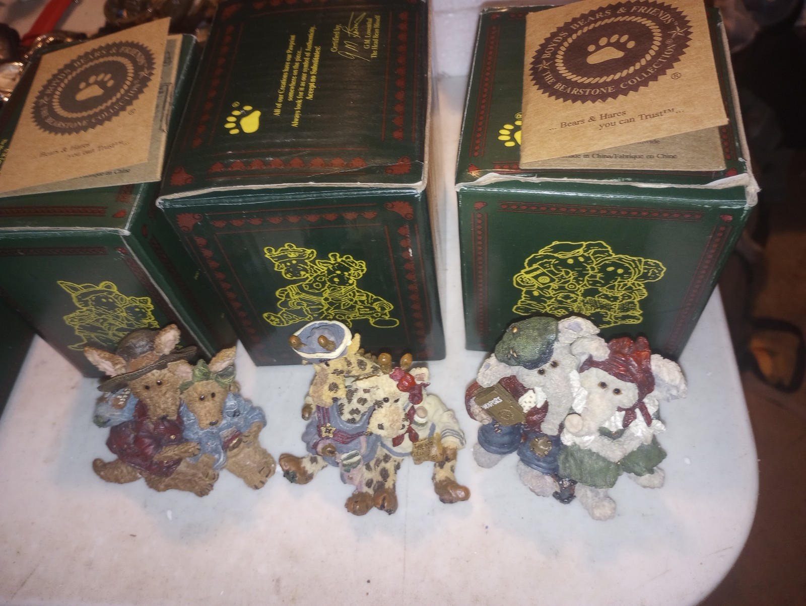 Boyds Bears Vintage Boxed Lot of 3 Noah's Arc Trekkers Lookouts Packin Lite