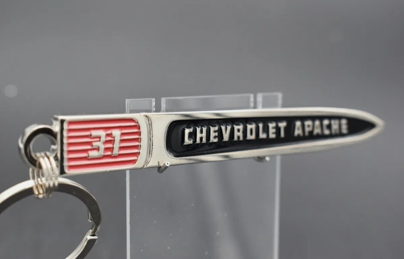 High quality, Chevrolet Apache fender emblem keychains.- 19
