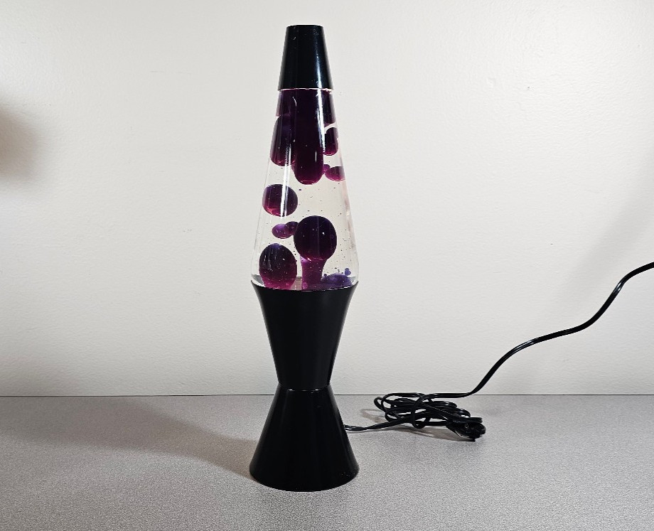 🔮 Vintage 1997 Lava Lite Midnight Lamp Purple Wax Clear Liquid Black Base 🔮 Vintage 1997 Lava Lite Midnight Lamp Purple Wax Clear Liquid Black Base