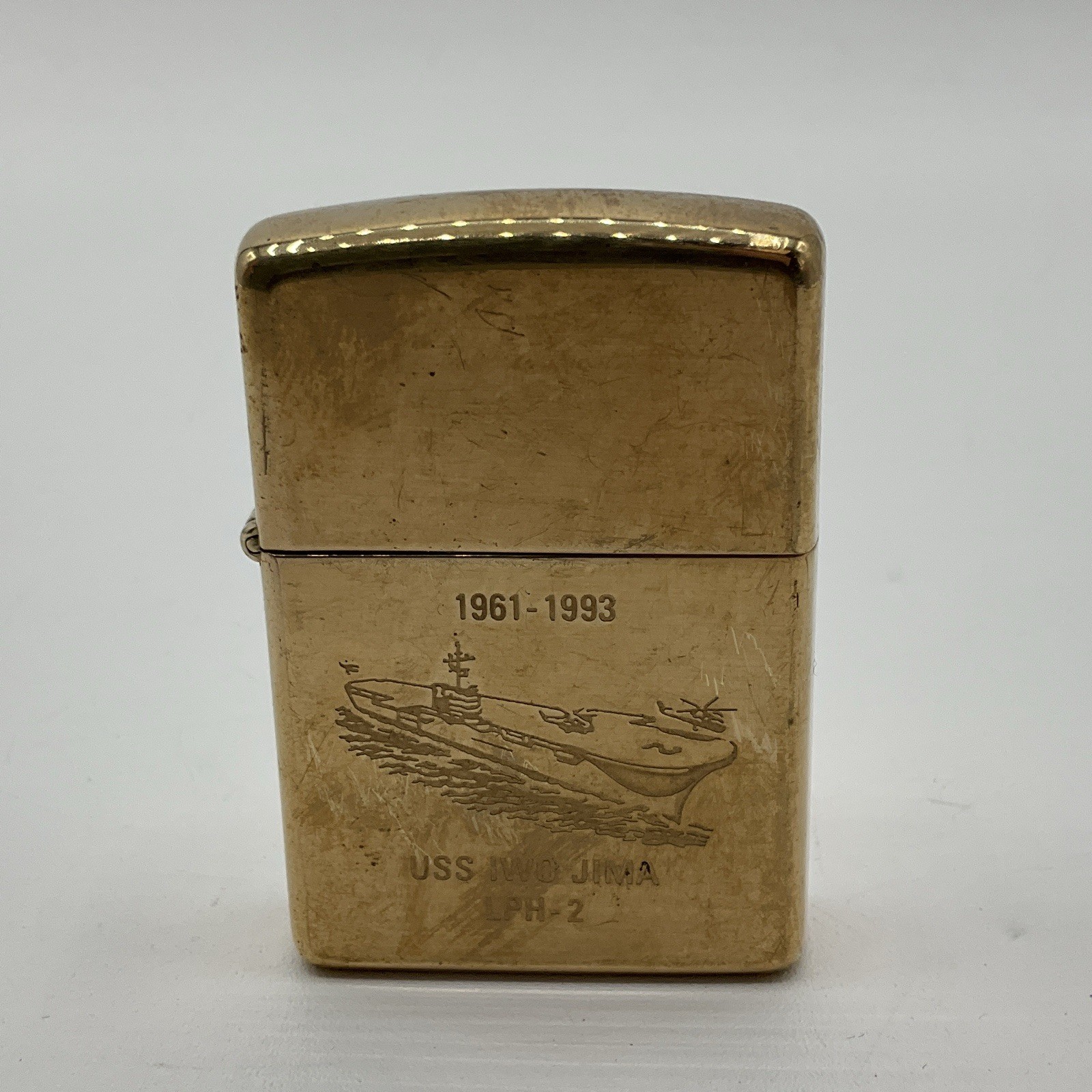 Vintage 1993 Zippo USS Iwo Jima LPH-2 Decommissioning Crew Member Brass Lighter Vintage 1993 Zippo USS Iwo Jima LPH-2 Decommissioning Crew Member Brass Lighter