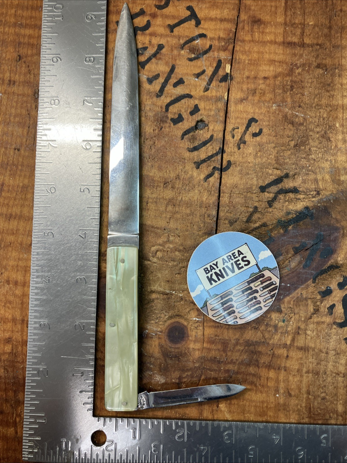 Vintage PAL Cutlery Co USA folding knife & letter Nice Condition - Cracked Ice Vintage PAL Cutlery Co USA folding knife & letter Nice Condition - Cracked Ice