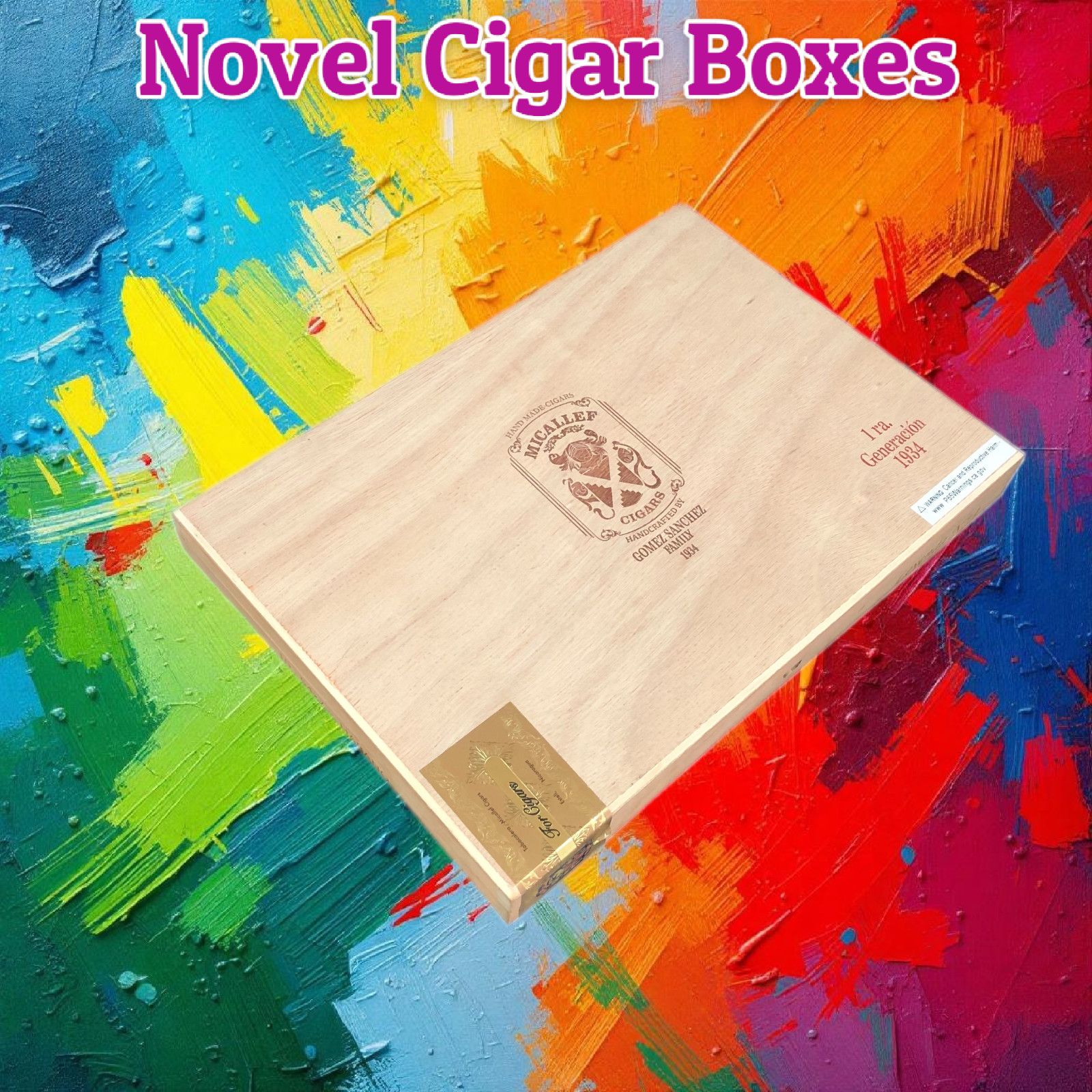 Micallef Cigars Leyenda No1 Empty Wooden Cigar Box 12.25x8.75x1.25