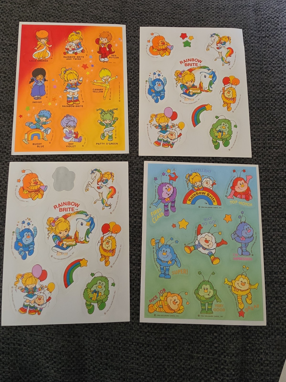 Vintage 1983 & 1985 Hallmark Rainbow Brite Sticker Sheets - Rare Vintage 1983 & 1985 Hallmark Rainbow Brite Sticker Sheets - Rare