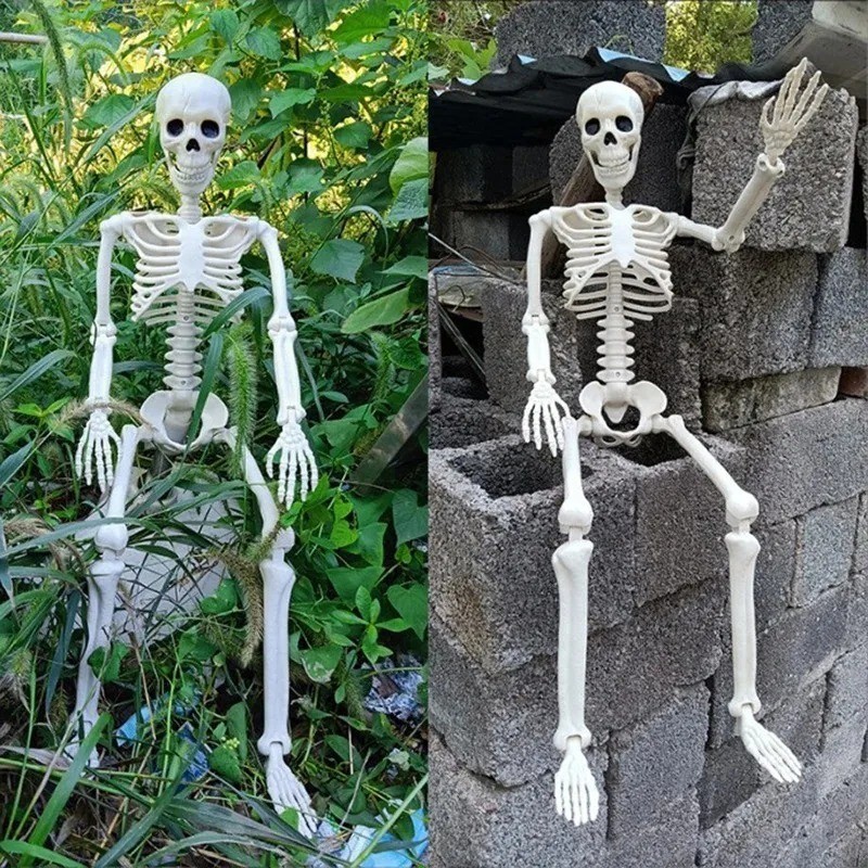 2Pcs 40cm Posable Human Skeleton Bones Halloween Haunted House Party Decoration